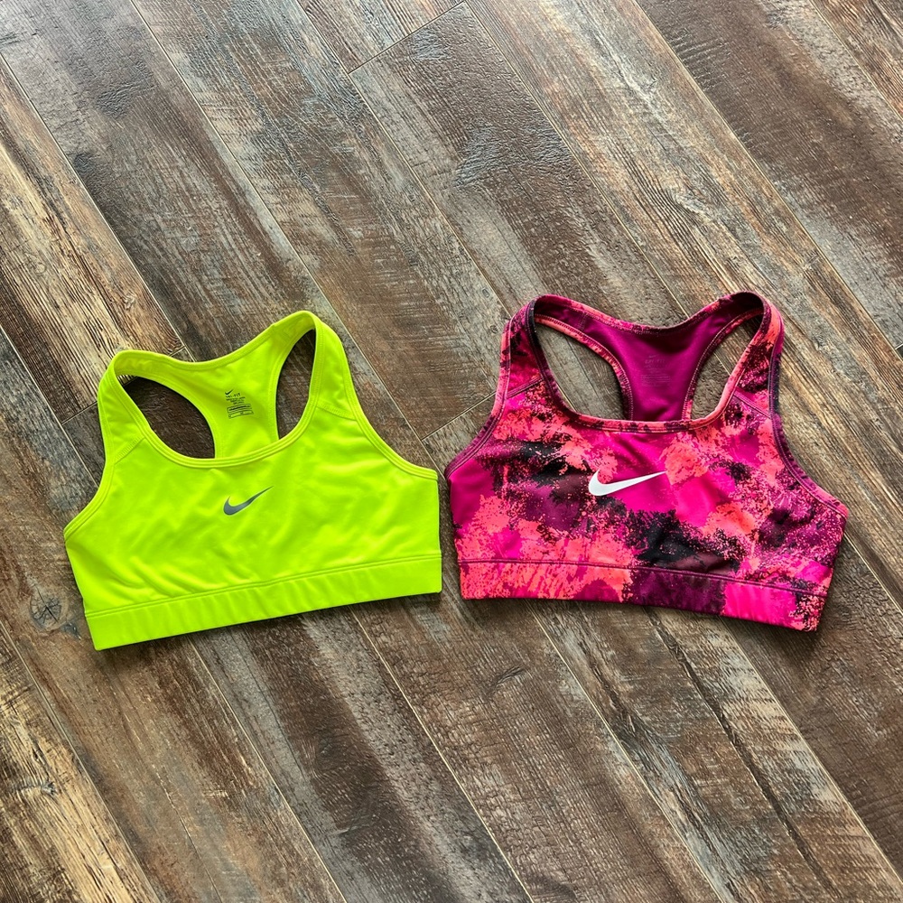 Bright Nike Sports Bras - Neon Yellow/Green & Bright Pink